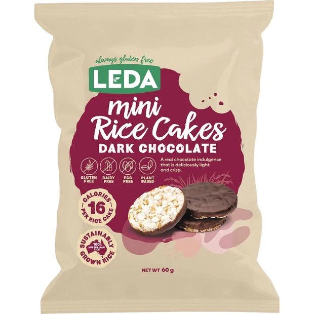 Leda Mini Rice Crackers- Dark Chocolate