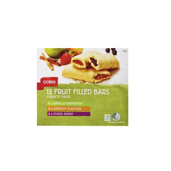 Coles Fruit Filled 12 Bars Variety Pack