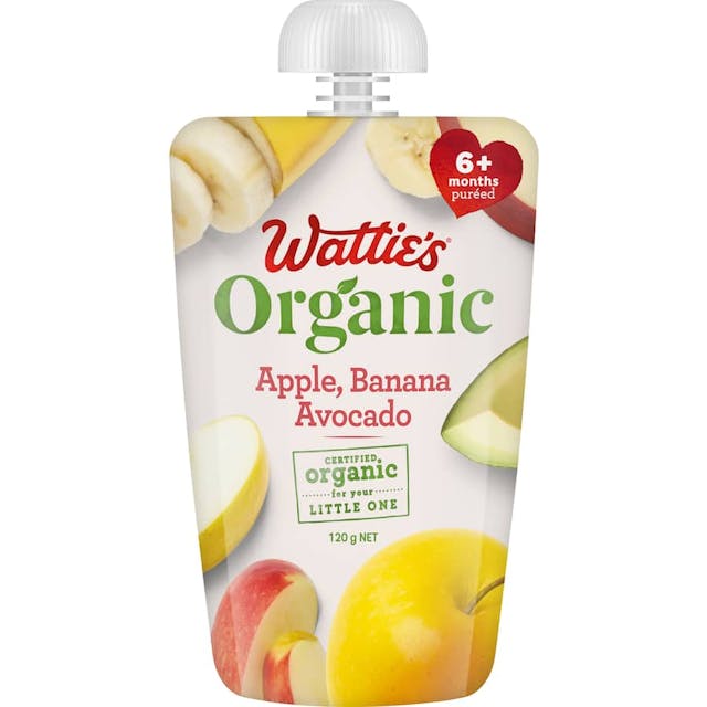 Wattie's Organic Baby Food 6+ Months Apple Banana & Avocado