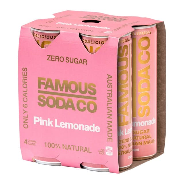 Can Pink Lemonade 250ml 4 Pack