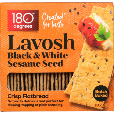 180 Degrees Lavosh Black & White Sesame Seed Crisp Flatbread