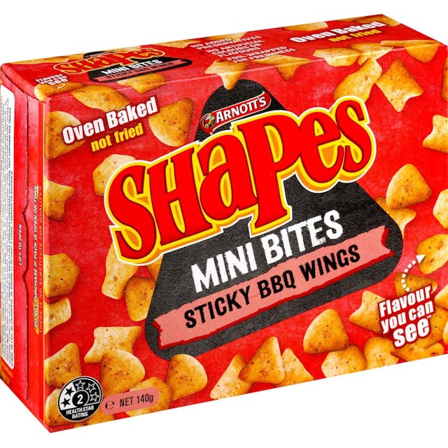 Arnotts Shapes Mini Bites Crackers Sticky Bbq Chicken Wings