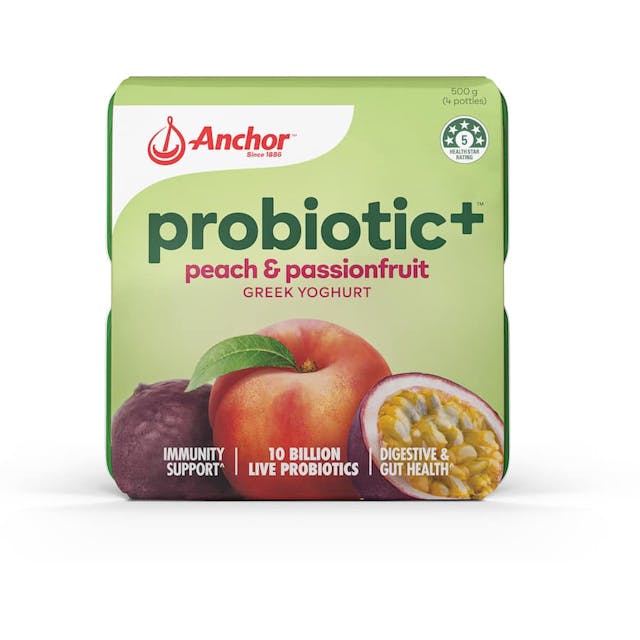 Anchor Probiotic Yoghurt 4pk Peach & Passionfruit