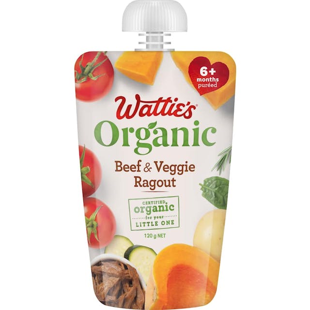 Wattie's Organic Baby Food 6+ Months Beef & Veggie Ragout