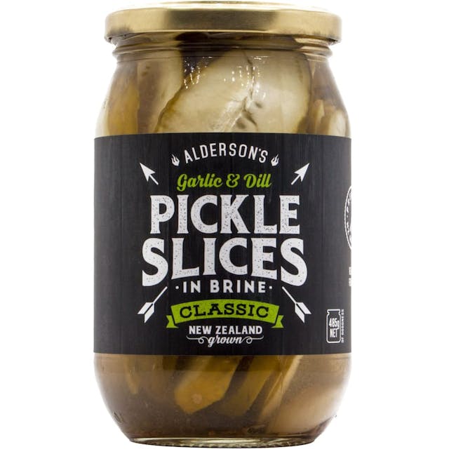 Alderson's Garlic & Dill Pickle Sliced Gherkins