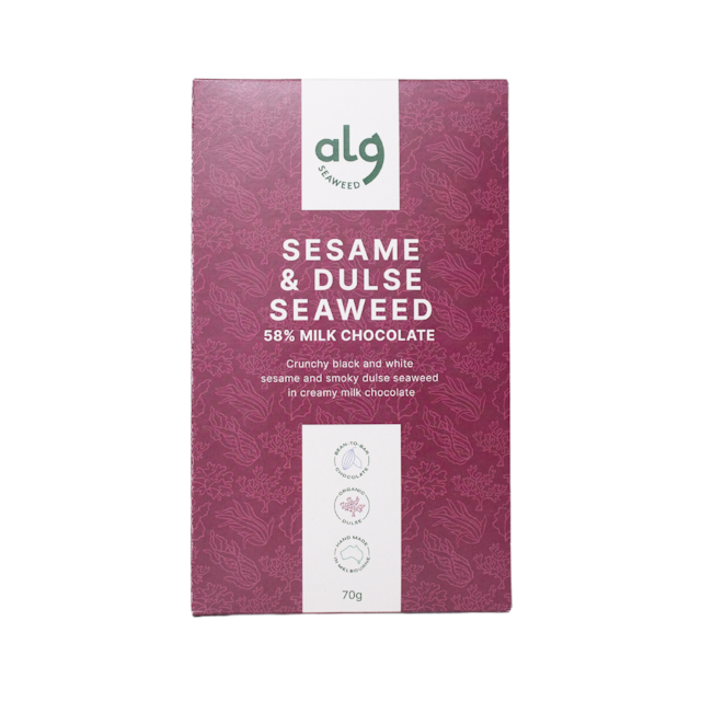 Alg Seaweed Sesame & Dulse Seaweed Milk Chocolate (70g)