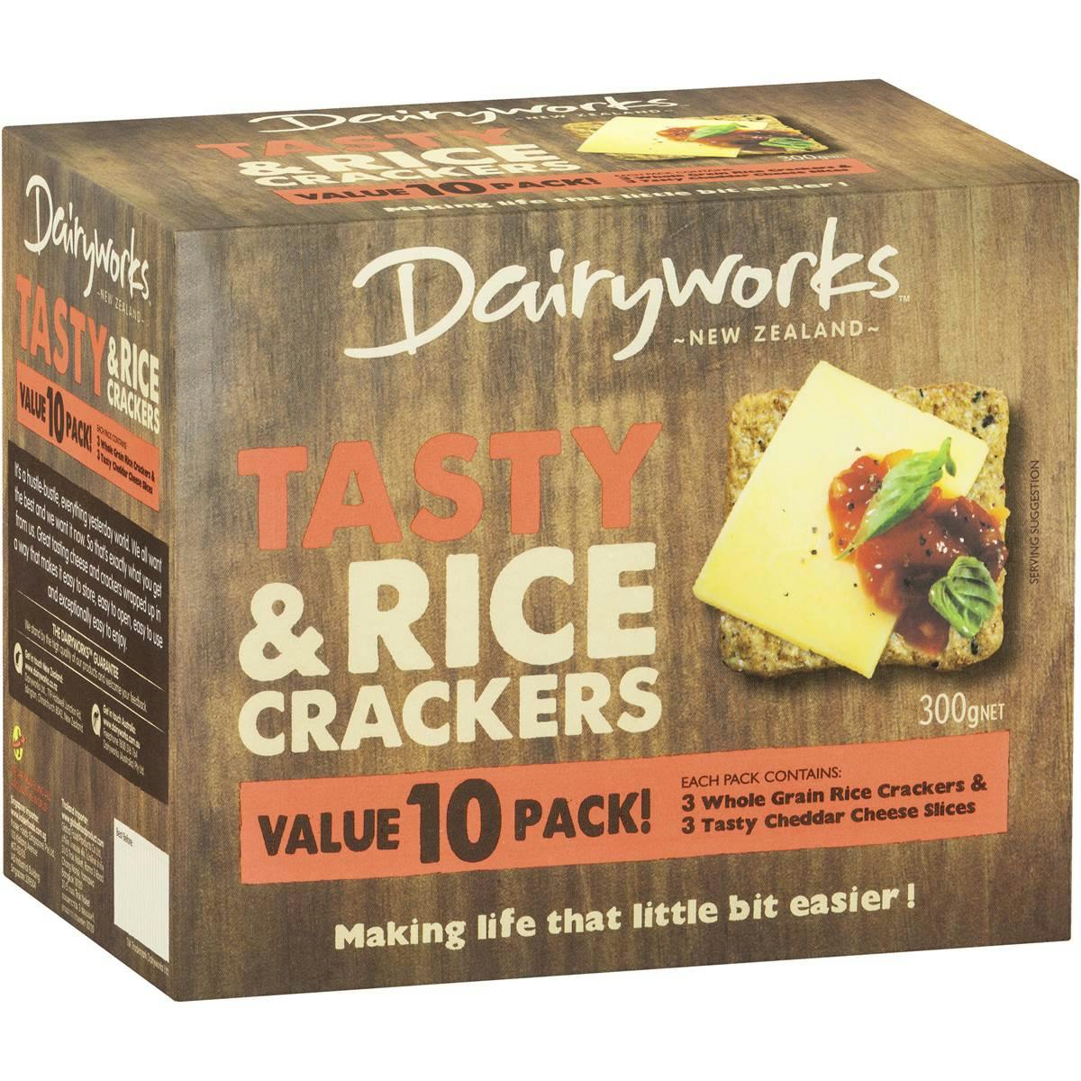 Dairyworks Tasty Cheese & Rice Crackers (10 Pack)