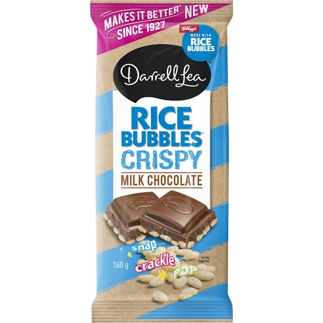 Darrell Lea Rice Bubbles Crispy Milk Chocolate Block