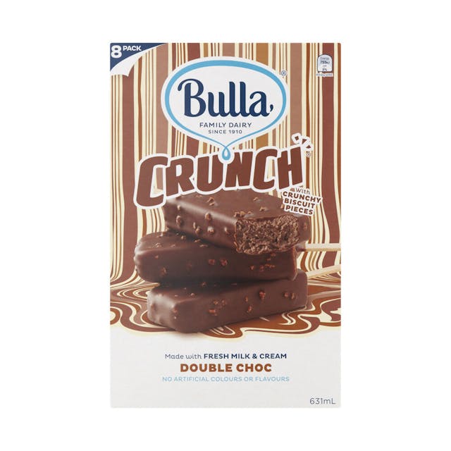 Crunch Double Chocolate Ice Cream Sticks 8 pack