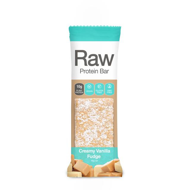 Amazonia Raw Protein Bar Creamy Vanilla Fudge 40g x 10 Box