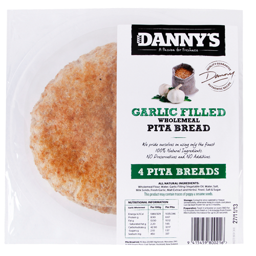 Danny's Pita Bread Wholemeal Garlic