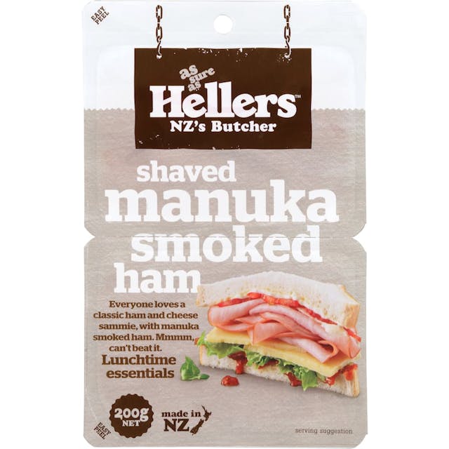 Hellers Ham Shaved Manuka Smoked
