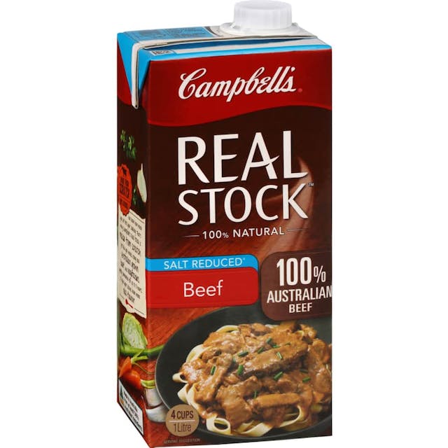 Campbells Real Stock Beef Stock Liquid Salt Reduced