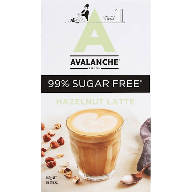 Avalanche 99% Sugar Free Hazelnut Latte 10 Pack