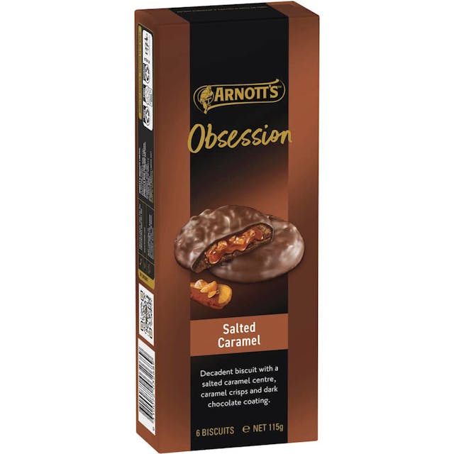 Arnotts Obsession Chocolate Biscuits Salted Caramel