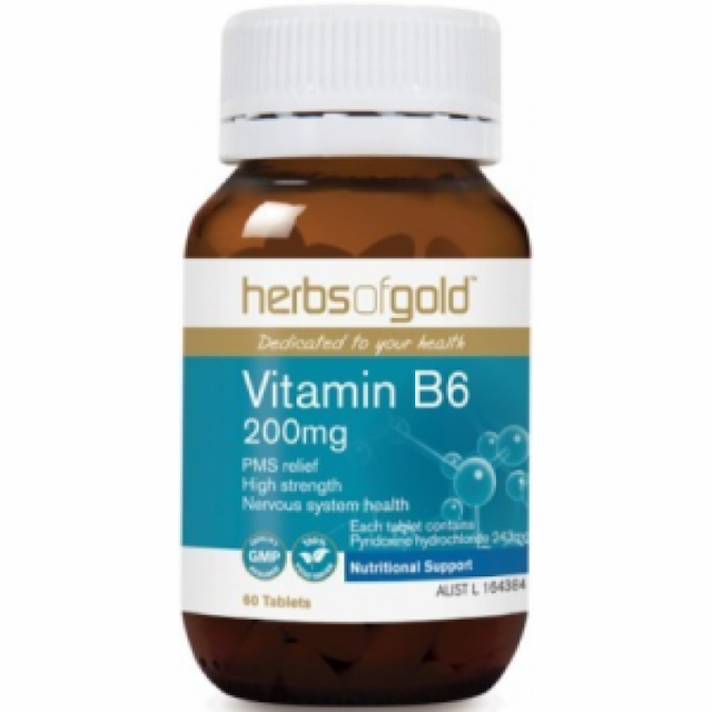 Herbs of Gold Vitamin B6 200mg 60tabs