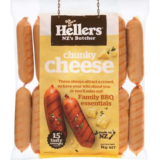 Hellers Sausages Precooked Chunky Cheese