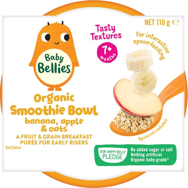 Baby Bellies Organic Baby Food Smoothie Bowl Banana, Apple & Oats
