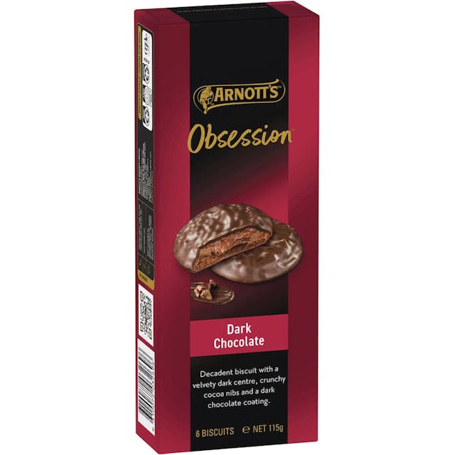 Arnotts Obsession Chocolate Biscuits Dark Chocolate