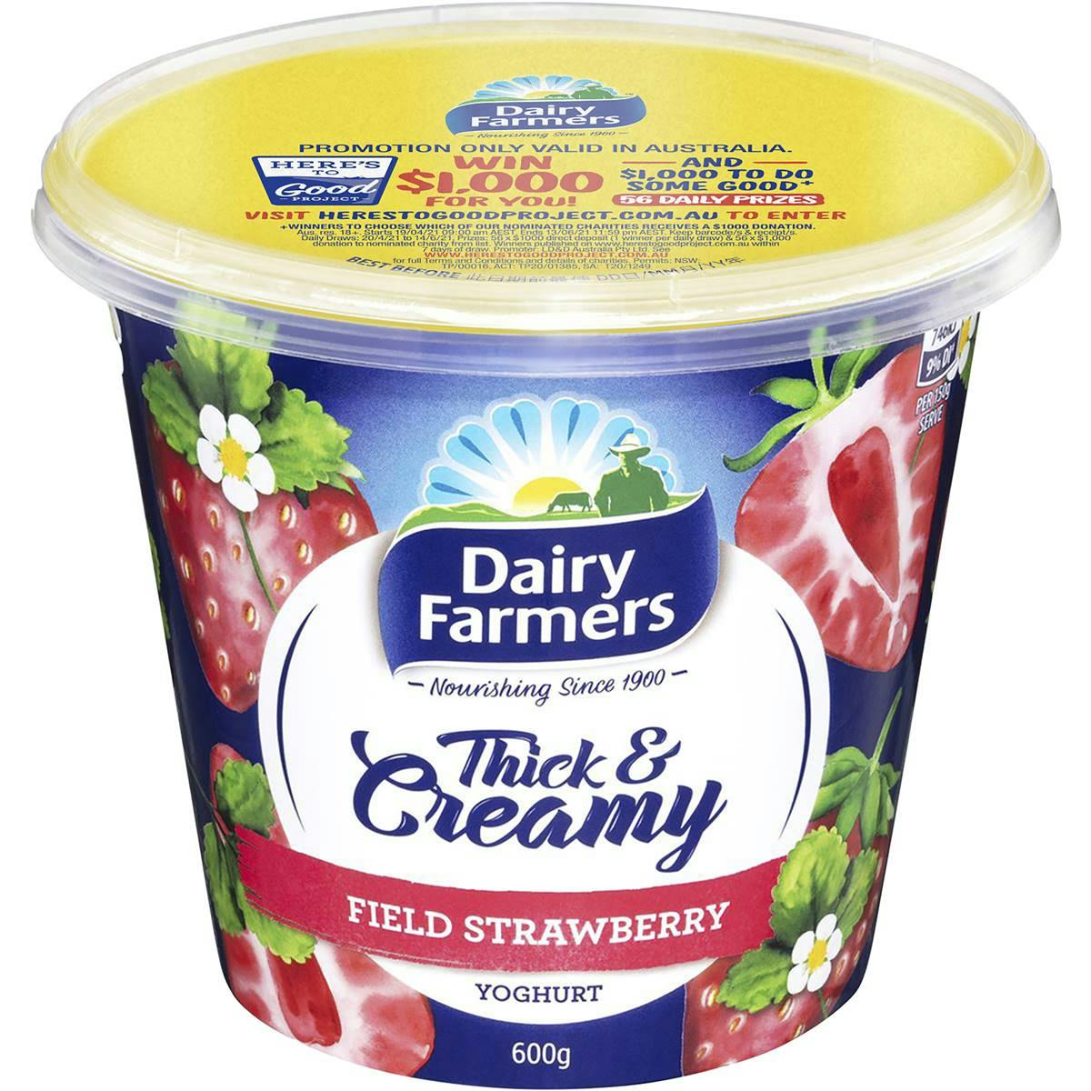 Dairy Farmers Thick & Creamy Strawberry Yoghurt