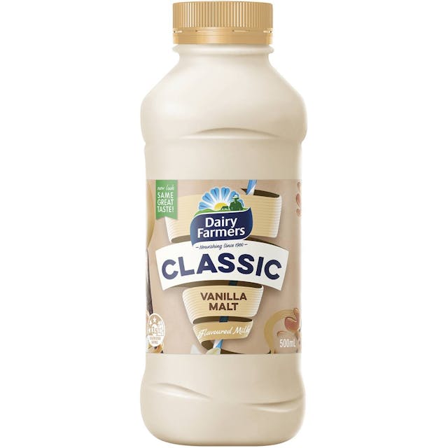 Dairy Farmers Classic Vanilla Malt Flavoured Milk 500mL