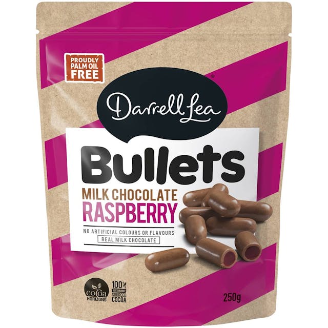 Darrell Lea Milk Chocolate Raspberry Bullets