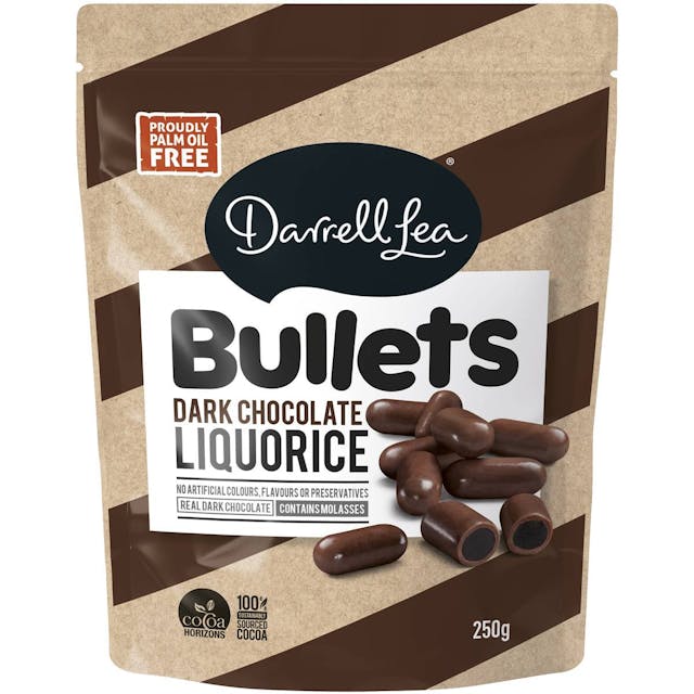 Darrell Lea Dark Chocolate Liquorice Bullets