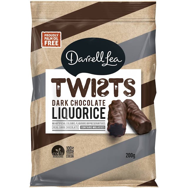 Darrell Lea Dark Chocolate Liquorice Twists