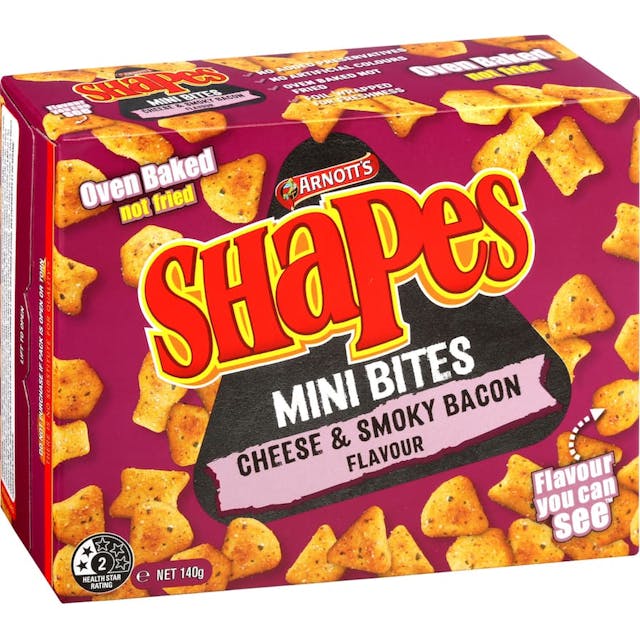 Arnotts Shapes Mini Bites Crackers Chesse & Smoky Bacon