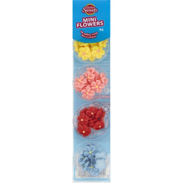 Dollar sweets Mini Flowers Icing Decorations 48 Pack