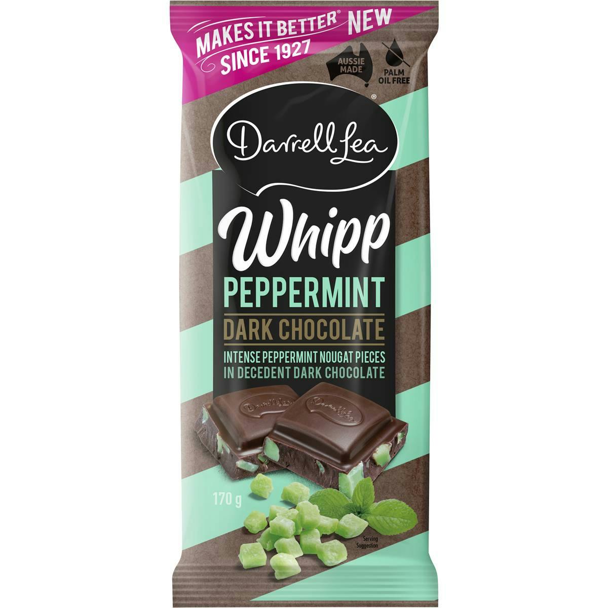 Darrell Lea Whipp Peppermint Dark Chocolate Block