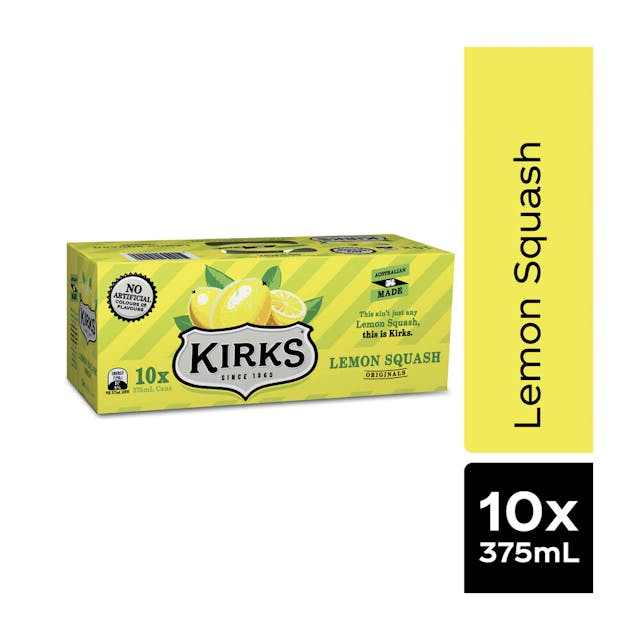 Lemon Squash Soft Drink Multipack Cans 10 x 375mL