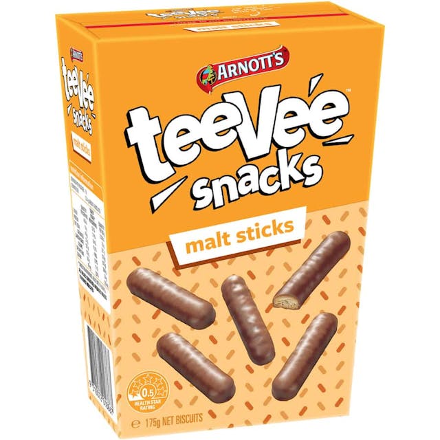 Arnotts Teevee Snacks Chocolate Malt Sticks