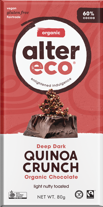 Alter Eco Organic Chocolate Deep Dark Quinoa Crunch (80g)