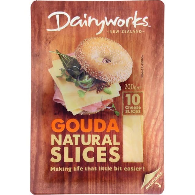 Dairyworks Semi Soft Cheese Gouda Natural Slices