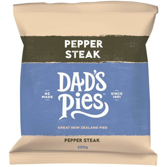 Dad's pies chilled single pie peppered steak