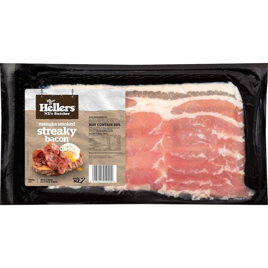 Hellers Manuka Smoked Streaky Bacon