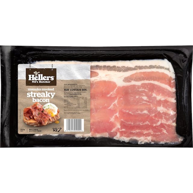 Hellers Manuka Smoked Streaky Bacon