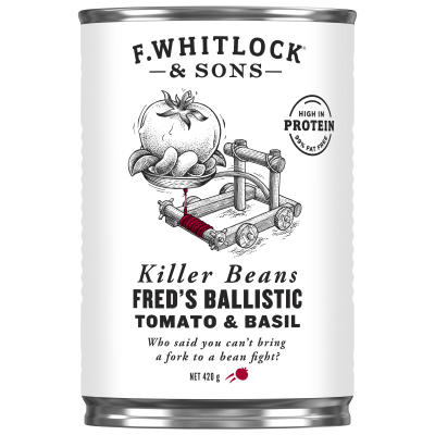 F.Whitlock & Sons Killer Beans In Freds Ballistic Tomato & Basil Sauce