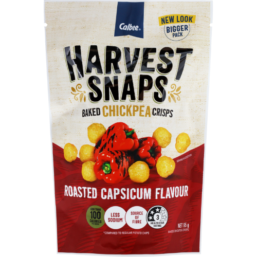 Calbee Harvest Snaps Roasted Capsicum Flavour Baked Chickpea Crisps