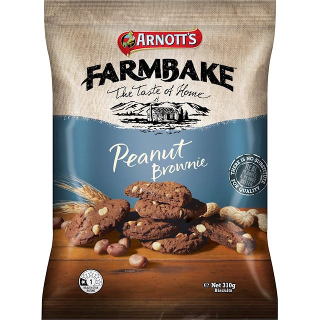 Arnotts Farmbake Cookies Peanut Brownies