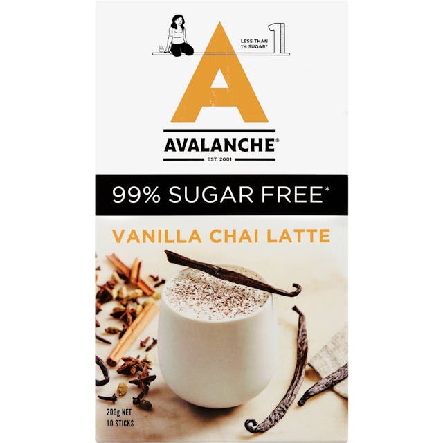 Avalanche 99% Sugar Free Vanilla Chai Latte 10 Pack
