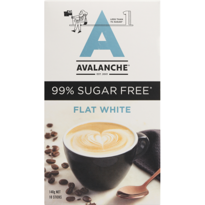 Avalanche Flat White 99% Sugar Free Coffee Sticks