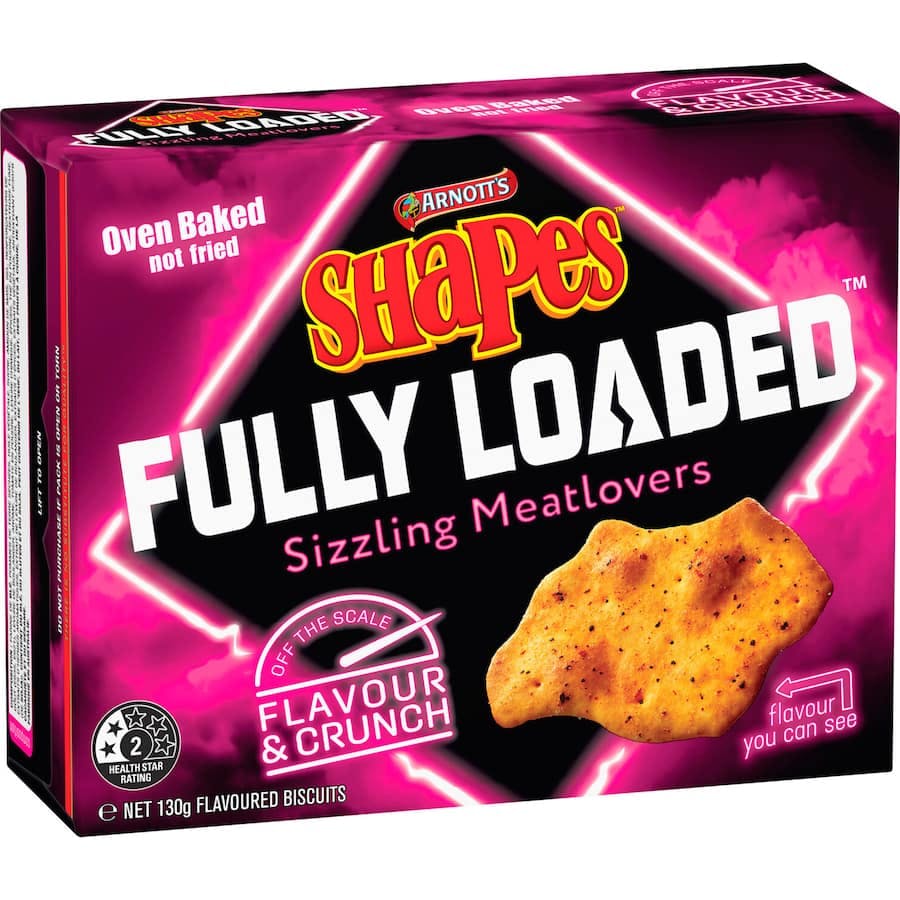 Arnotts shapes fully loaded crackers sizzling metalovers