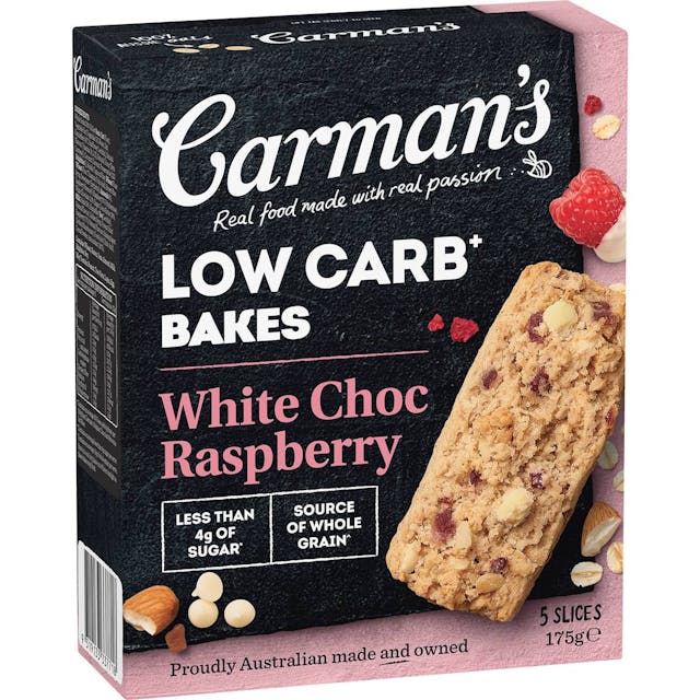 Carman's Low Carb Bakes White Choc Raspberry