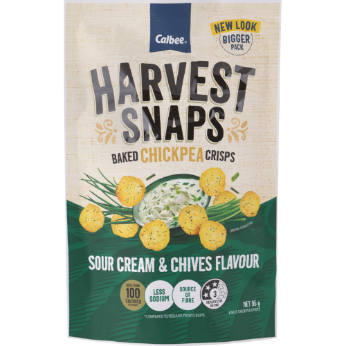 Calbee Harvest Snaps Sour Cream & Chives Flavour Baked Chickpea Crisps