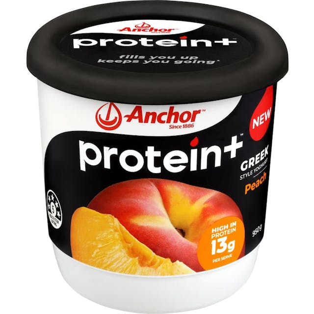 Anchor protein plus yoghurt tub peach
