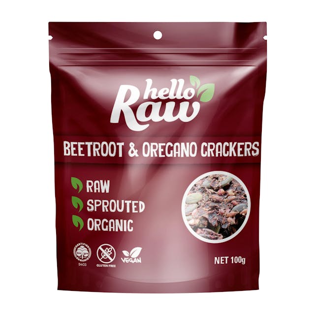 Hello Raw Beetroot & Oregano Crackers