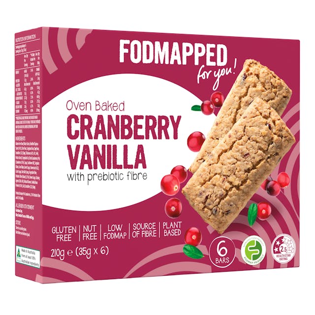 FODMAPPED Oven Baked Cranberry Vanilla Bars