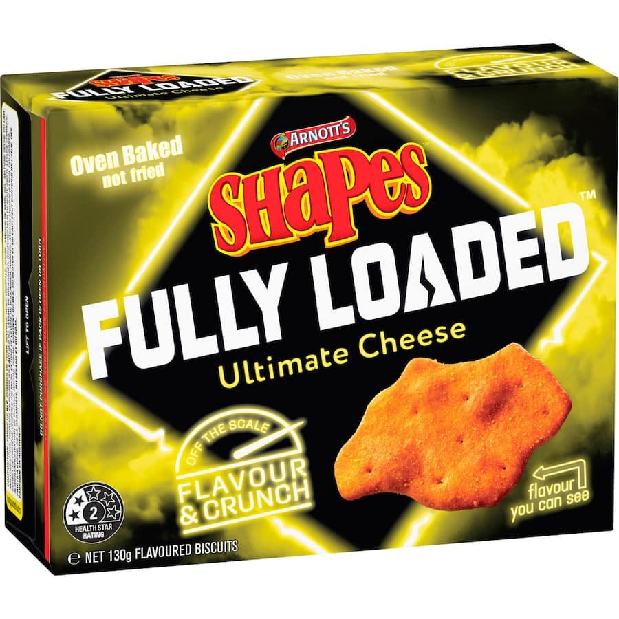 Arnotts shapes fully loaded crackers ultimate cheese